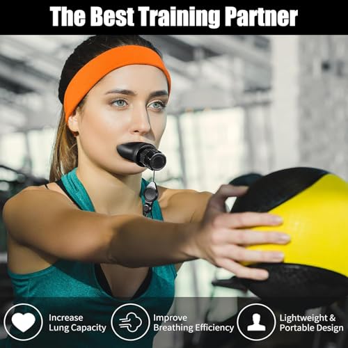 Professional Breathing Lung Trainer - Oxygen Flow Breath Trainer Exerciser for Resistance Breathing, Improve Lung Capacity, Portable Expansion Training Sport for Men Women Respiratory Therapy - Image 4