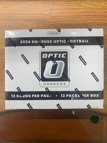 2024 Donruss Optic Football Factory Sealed Cello Value Pack Box (12 Packs of 12 Cards). Look for Ultra-Rare Downtown, Downtown Duos, Uptowns, Hash Marks and More