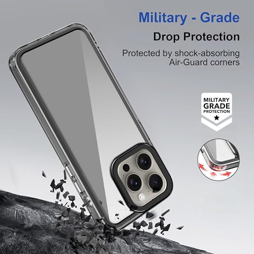 Image of amazon basics Back Case Cover for iPhone 16 Pro Max | Compatible for iPhone 16 Pro Max Back Cover | Case Cover with Camera Protection | (TPU + PC | Translucent Black)