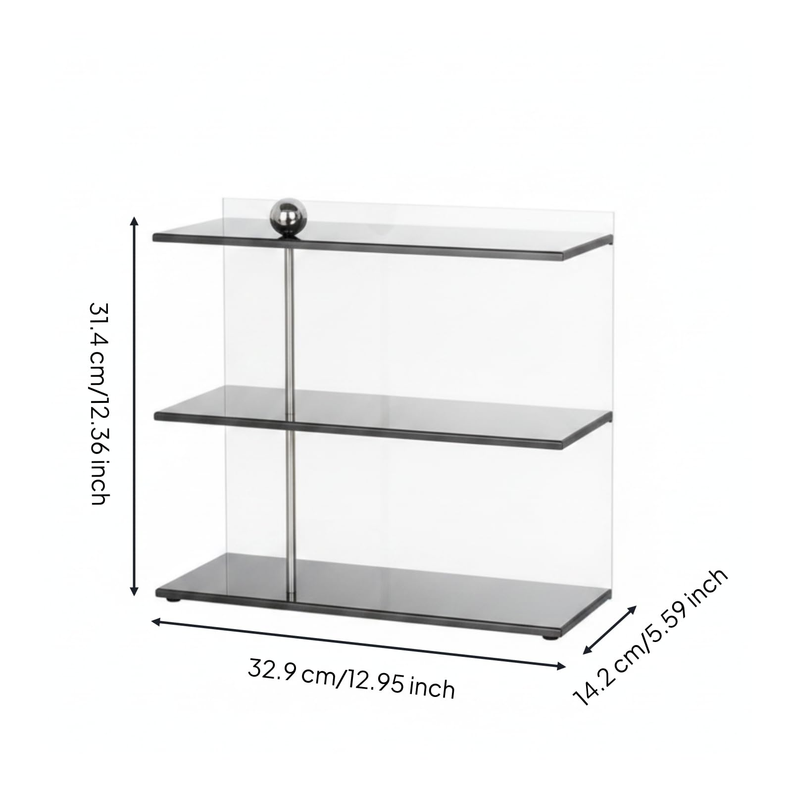 Espositore da Tavolo Trasparente Scaffale da Tavolo Autoportante Organizzatore Scrivania per Toeletta, Cucina, Nero, Piccolo