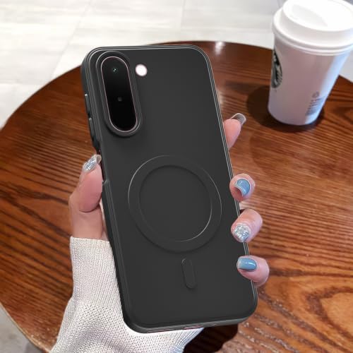 Image of Outlouders Back Cover for OnePlus N6x | Soft Matte Silicone | Slim Fit | Magnetic-Safe Logo Design (Magnetic-Safe Not Compatible) | Shockproof | Camera Protection Bumper Case (Black)