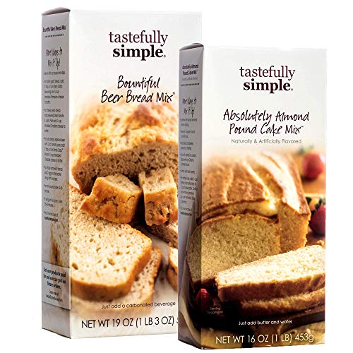 Tastefully Simple Absolutely Almond Pound Cake Mix 16 Oz & Bountiful Beer Bread Mix 19 Oz #TOP4