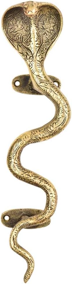 Indian Shelf 1 Pack Snake Gold Brass Kitchen Cabinet Handles for Door, Drawer, Dressers, Cupboard Upscale