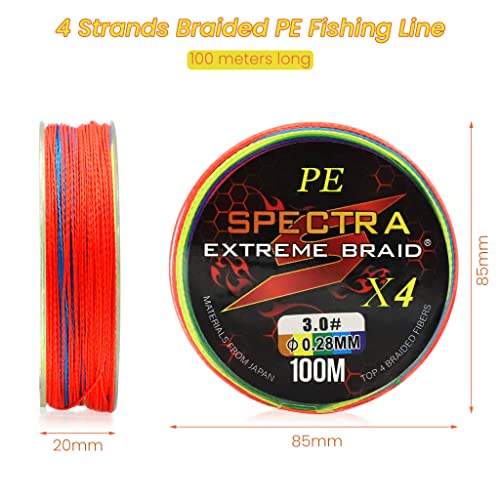 Image of HASTHIP 110lb 4 Strands 109 Yard PE Fishing Braided Line Abrasion Resistant