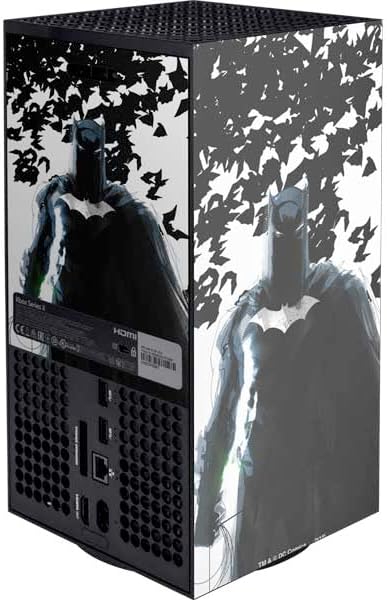 Skinit Decal Gaming Skin Compatible with Xbox Series X Console - Officially Licensed DC Comics Batman Holding Batarang Art Design