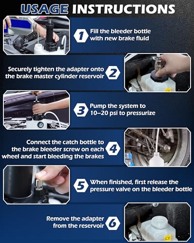 image for Faitio 3l Brake Fluid Bleeder Kit W/ 1l Catch Bottle, Pressure Brake B