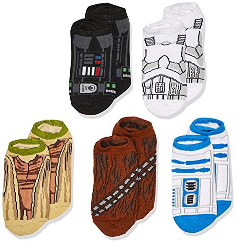 STAR WARS Boys' 5 Pack No Show Socks