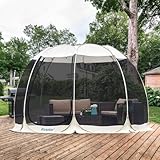 Alvantor Screen House Room Camping Tent Outdoor Canopy Pop Up Sun Shade Shelter 10 Mesh Walls Not Waterproof Beige 15'x15' Patent Pending