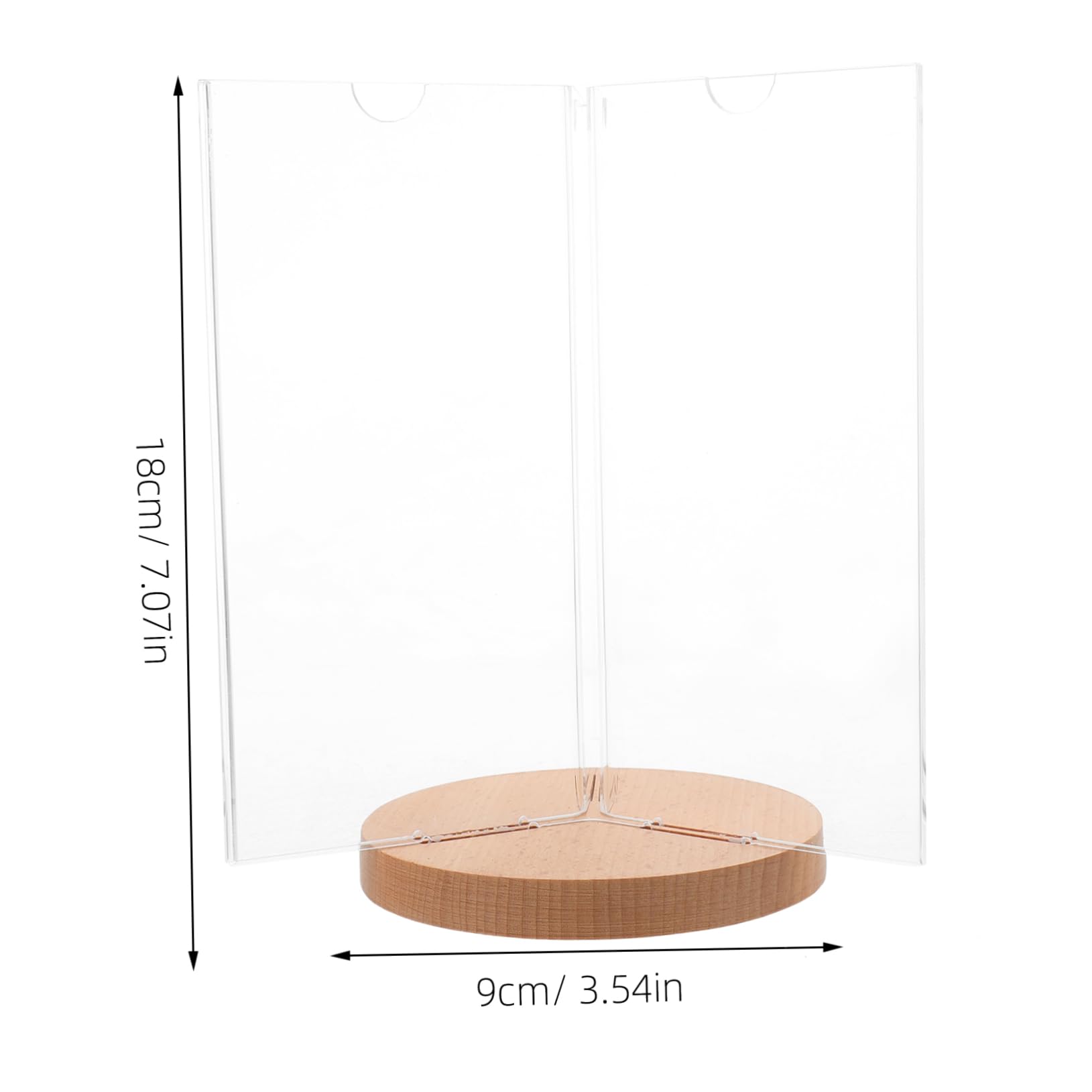 HONMEET 6-sided Rotating Menu Display Stand Acrylic Wood Multi-side Menu Holder over Table Sign Holder Stand