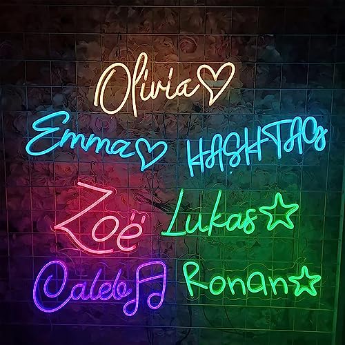 Personalized LED Neon Signs for Bedroom and Wedding Decor - Customizable Pink Name Lights for Family and Holiday Gifts