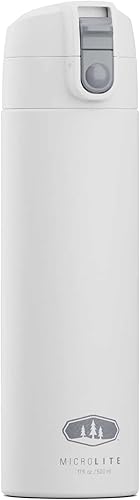 Miniatura 7 de GSI Outdoors Microlite 500 - Botella aislada al vacío abatible, ligera, taza de viaje de acero inoxidable, tapa abatible a prueba de fugas, termo
