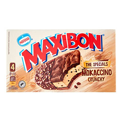 MAXIBON Helado Sandwich Mokaccino Crunchy, 4 x 90ml