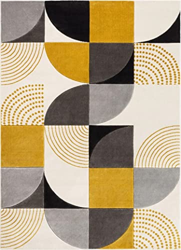 Image of Modern Contemporary Handmade Tufted Woolen Carpet for Living Room Bedroom and Hall Size 8 x 10 Feet Color Multi