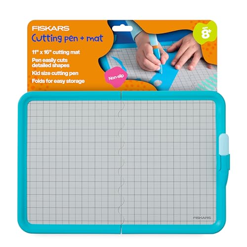 Image of Fiskars Kids Cutting Pen with Foldable Non-Slip Mat - Safe Precision Tool for Crafting and School Projects