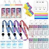Cruise Ship Essentials Kit Include Cruise Luggage Tags Holder, Cruise Lanyards, Cruise Power Strip, Towel Bands and Clips, Waterproof Phone Bags for All Cruise Lines