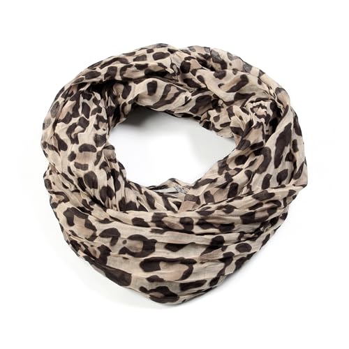 Scarfands Classic Leopard Animal Print Infinity Fashion Scarves (Classic Beige)