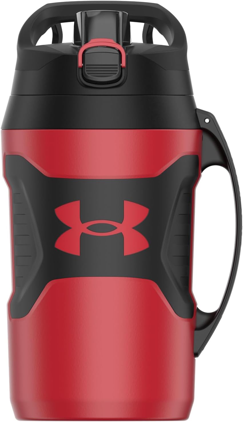 Under Armour Half Gallon Water Bottle Insulated, 64oz Insulated Water Bottle with Handle, Fence Hook, Leak Resistant, for Baseball, Football & More - Red/Black