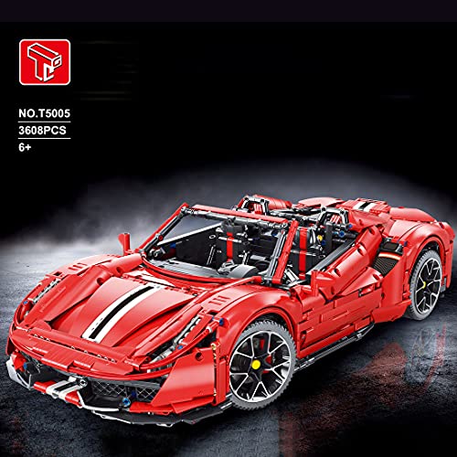 YaYashow Technik Sportwagen, 1:8 488 Supercar Auto Bausteine Modell, 3386Pcs Klemmbausteine Bausatz Kompatibel mit Lego… – Bild 3
