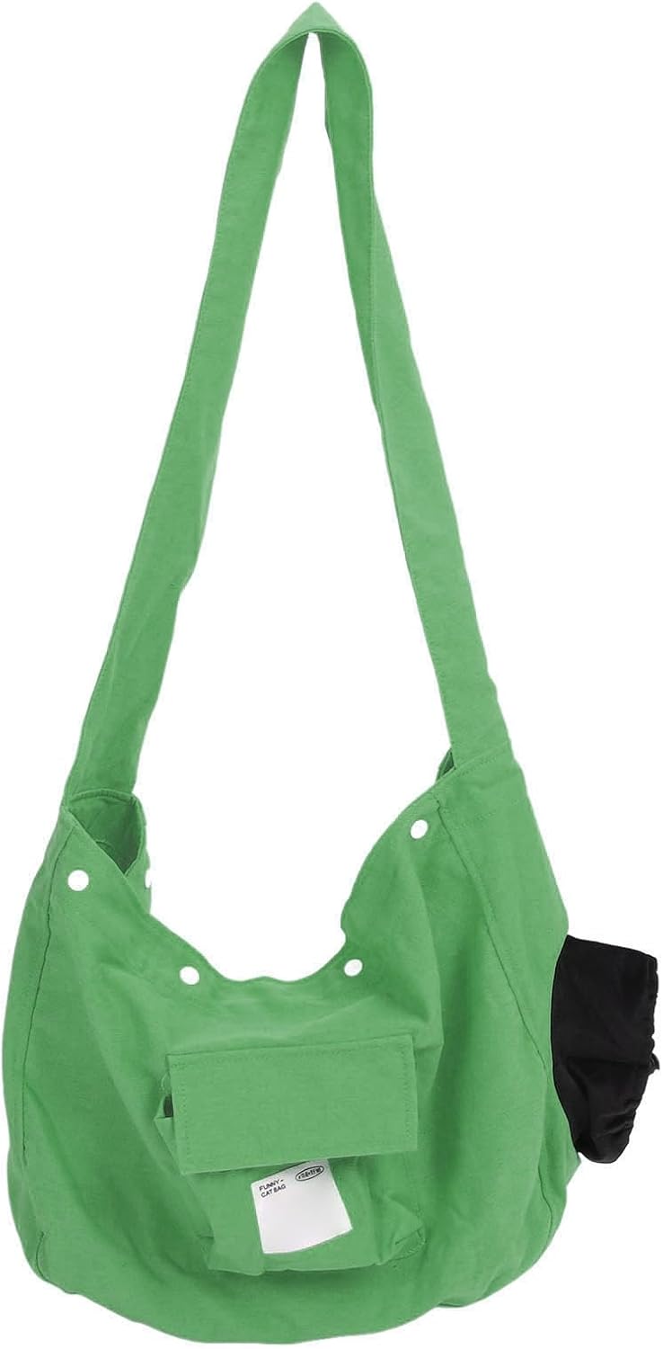 CCYLEZ Cat Carrying Bag, Versatile Breathable Pet Shoulder Messenger Bag for Outgoing (Green)