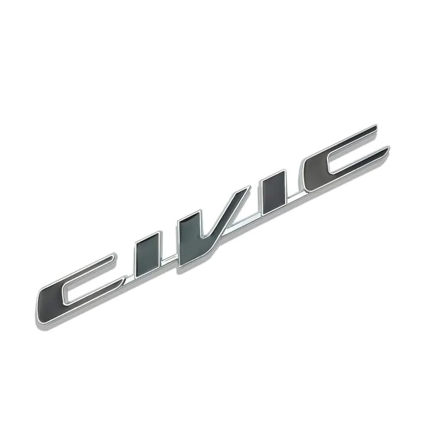 SOLDOUT3D Metal Car Letter Fender Emblem Side Rear Tail Trunk Decals Emblem Badge Logo Sticker Decal Styling Auto Accessories Compatible with Honda Civic (Black with Silver)
