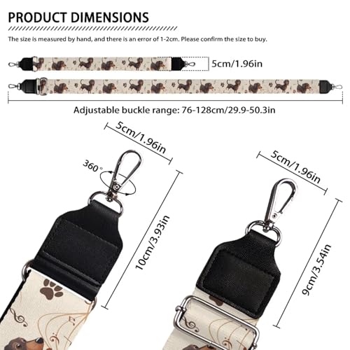 Image of GLENLCWE Dachshund Purse Strap Wide Replacement Cute Crossbody Bag Straps Dog Print Canvas Handbag Shoulder Strap, Adjustable Tote Belt Animal Print