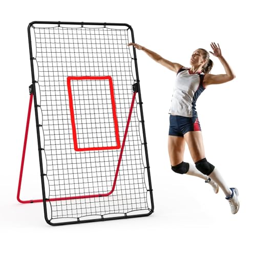 Adjustable Volleyball Rebounder Net 7x4ft Large Bounce Back Training Net Multi-Angle Foldable & Sturdy Easy Assembly for Bumping Spiking & Setting Indoor & Outdoor Practice Equipment