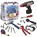 Durable Kids Tool Set with Electronic Cordless Drill and 18 Pretend Play Construction Accessories, with a Sturdy Case