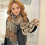 KMG Women Fashion Leopard Pattern Animal Print Shawl Scarf Wrap Brown
