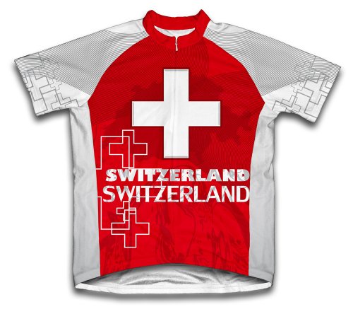 ScudoPro Switzerland Short Sleeve Cycling Jersey for Men - Size 2XL Red
