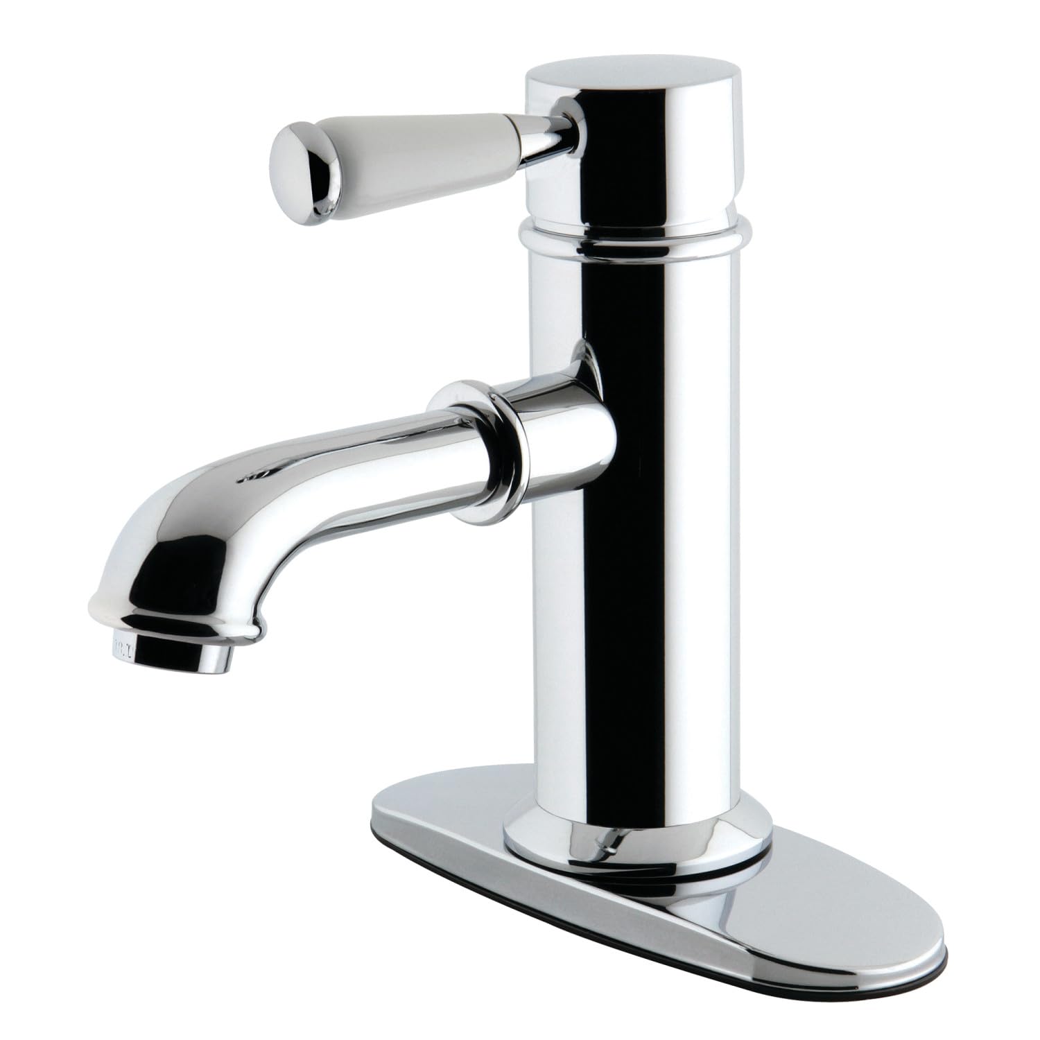 Kingston Brass KS7411DPL Tek Porselen Kollu Lavabo Musluğu, Pirinç Pop-up ile 12,7 cm Ağız Erişimi, Cilalı Krom