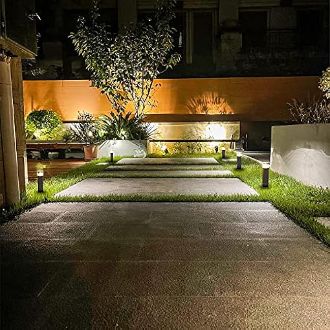 GOODSMANN Low Voltage Bollard Light 2 Watt LED Landscape Lighting 2700K Warm White Weatherproof Pathway Lights Bronze Outdoor Walkway & Sideway & Driveway Square Path Light with Cable Connector