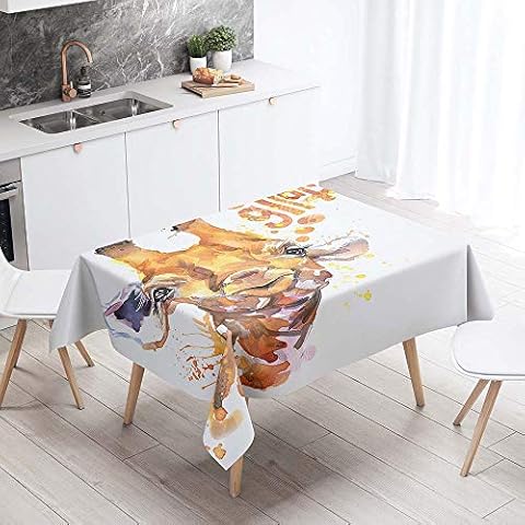 Manteles de Mesa Morbuy Rectangular Impresión 3D Jirafa Cover