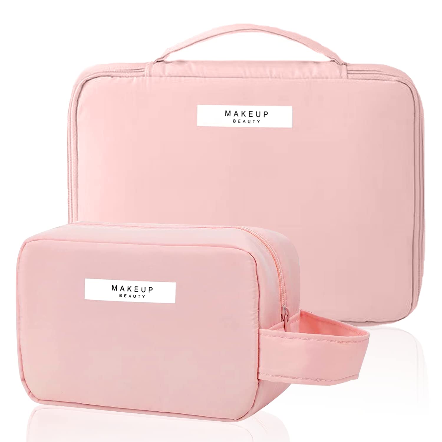 Beauty Case Pochette Trucchi Donna Borsa da Trucco Toilette da Viaggio Rosa Impermeabile Portatile Organizer per Cosmetici e Articoli