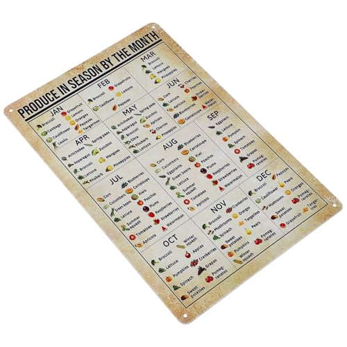 La Mejor Recopilación de Decoración de temporada para comprar online. 46 Ciieeo Metal y Verduras Decoración Vintage Señal Póster Verduras Pared