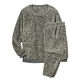 [ニッセン] メンズ あったかふわもこボアフリース上下セット グレー系 6L