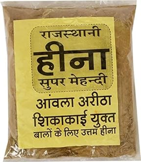 Shadhna Natural Organic Pure Henna Rajasthani Mehandi Powder for Hair and Hand 500 gm (Pack of 1)
