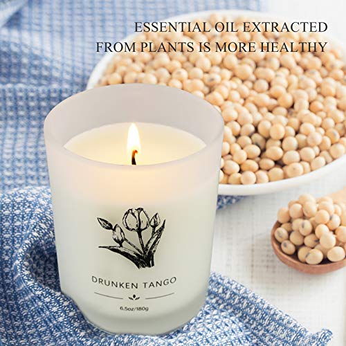 Scented Candle Set 3 Pieces, Candle for Women 6.4 Ounces 30 Hours Lasting Aromatherapy Soy Candle with Frosted Jar and Twine Embellishment for Home Use and Gifting, Lavender, Raspberry, Mokara