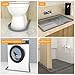 Collapsible Shower Threshold Water Dam,Self Adhesive Silicone Waterproof Shower Barrier Water Strip Dam,Bathroom Sink Splash Guard for Countertop Gap Dry and Wet Separation (98 Inch,White)
