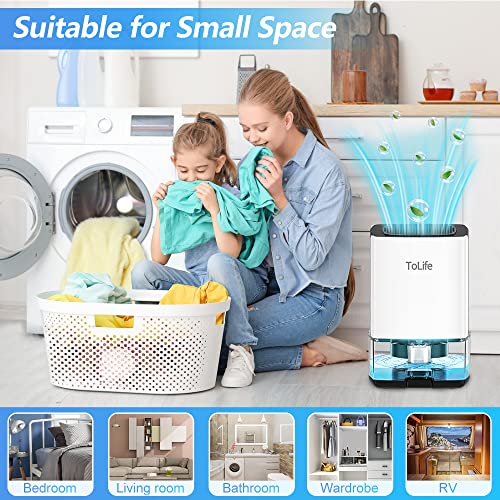 Dehumidifiers For Home, Dehumidifiers, 30 Oz Dehumidifier With Auto Shut Off, 7 Color Led Lights, (300 Sq. Ft) Portable Small Dehumidifiers For Bedroom, Bathroom, Rv, Closet #TOP2