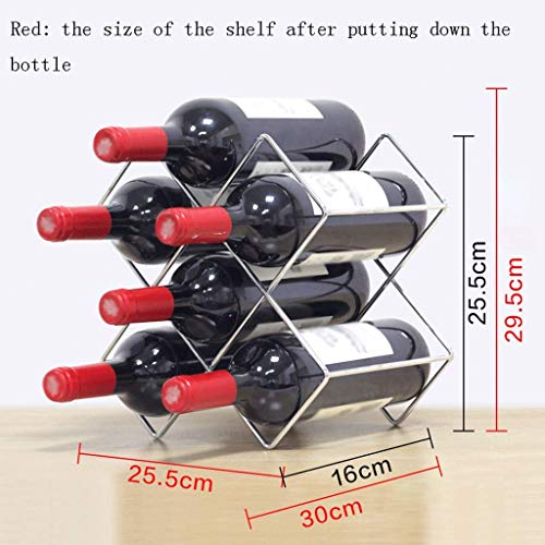 Soporte para botellas de vino metálico apilable pequeño miniatura 3