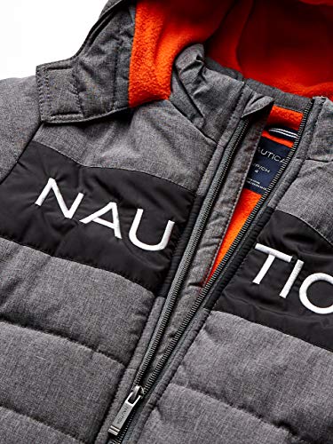Image of Nautica Boys' Heavyweight Hooded Bubble Jacket With Polar Fleece Lining