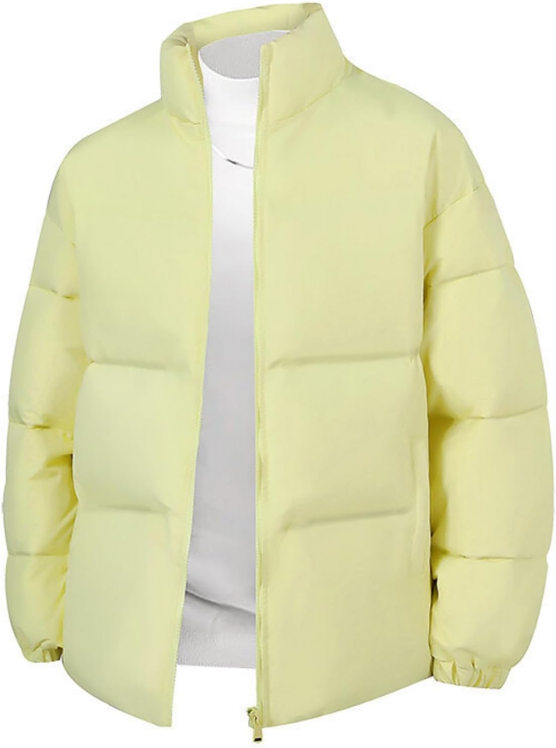 Winter Jacket Men Coats Big and Tall Hoodies Fleece Lightweight Long Sleeve Sweatshirt Polyester Thermal Warm Mens Cloth Yellow M