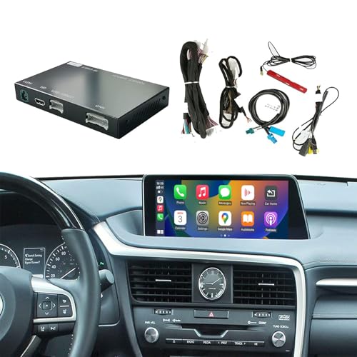 Wireless Carplay Retrofit Kit Decoder Compatible with Lexus RX NX ES UX LS LX RC LC GS is Series 2014-2019 Year, Support Android Auto, Mirror Link, Backup Camera, YouTube, Original Car Function