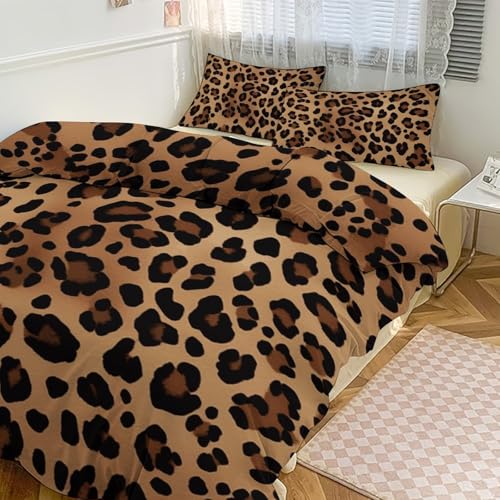 Parure de lit 3 pièces couette pour grand lit imprimé léopard épaisse - 2
