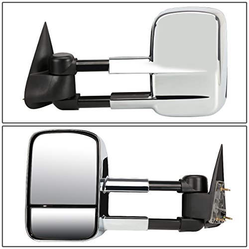 Pair Chrome Manual Telescoping Folding Rear View Side Towing Mirrors Compatible With C/K Pickup C10 Gmt400 88-02 #TOP1