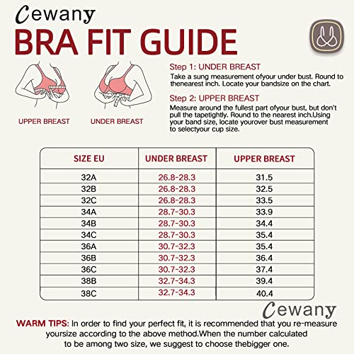 Cewany Ladies Push Up Bra Lace Sexy Lingerie Front Buckle Bra Comfort Underwire Bra Red 38C #TOP5