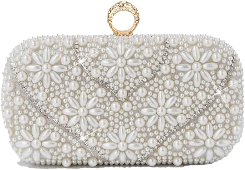 Pearl Clutch Purses for Women Party Wallet Handbag Evening Clutch Bag