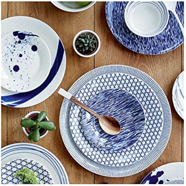 Royal Doulton Pacific Mixed Patterns Tapas Plates Set of 6, Blue/White, 6.3