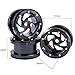 RCLIONS 2.2inch Aluminum Alloy RC Beadlock Wheels Rims for 1/10th Rock Crawler RC Car Axial Wraith 90018 -Pack of 4pcs (Black)