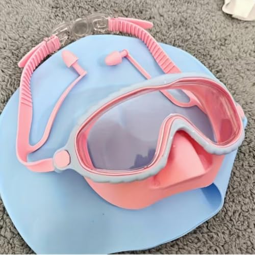 Masque de natation antibuée SMYDM rose avec cache-nez étanche - 2